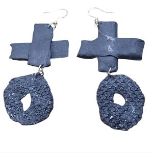 Silver Plated Polymer clay XOXO Earrings